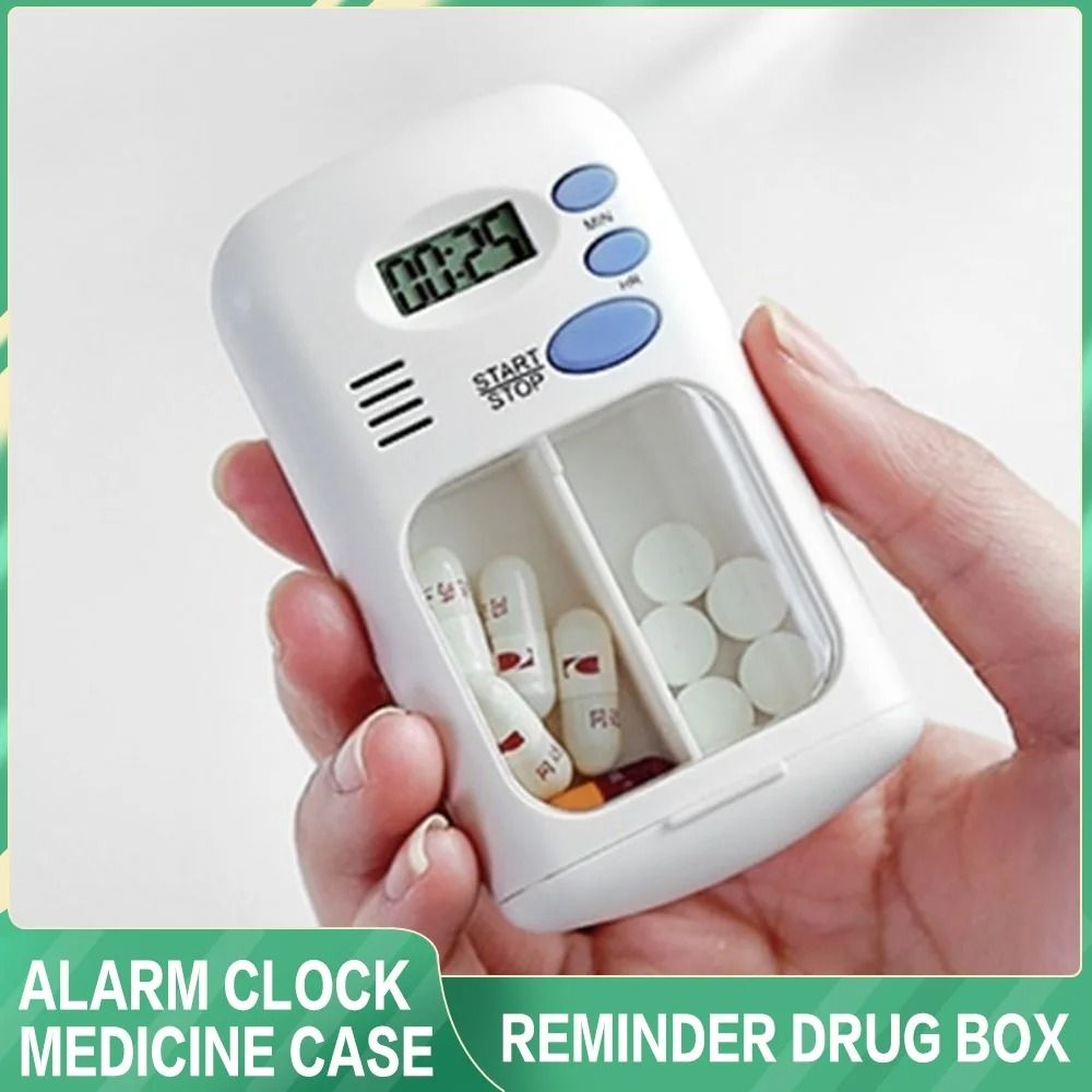 Mini Portable Pill Reminder Drug Alarm Timer Electronic Box Organizer with LED Display Medicine Case Alarm Clock
