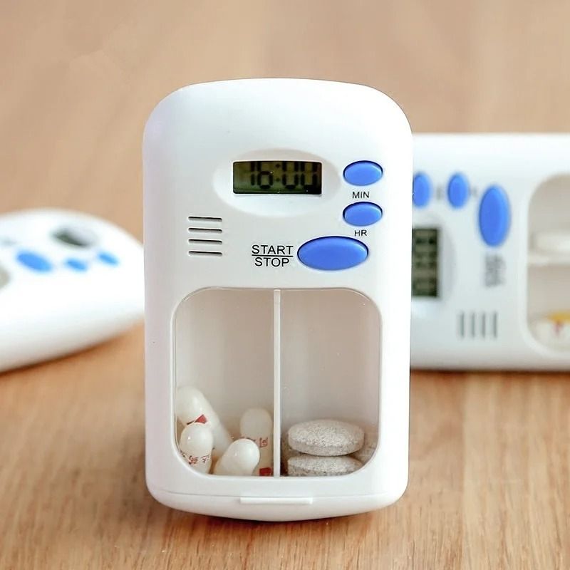 Mini Portable Pill Reminder Drug Alarm Timer Electronic Box Organizer With LED Display Medicine Cas 3
