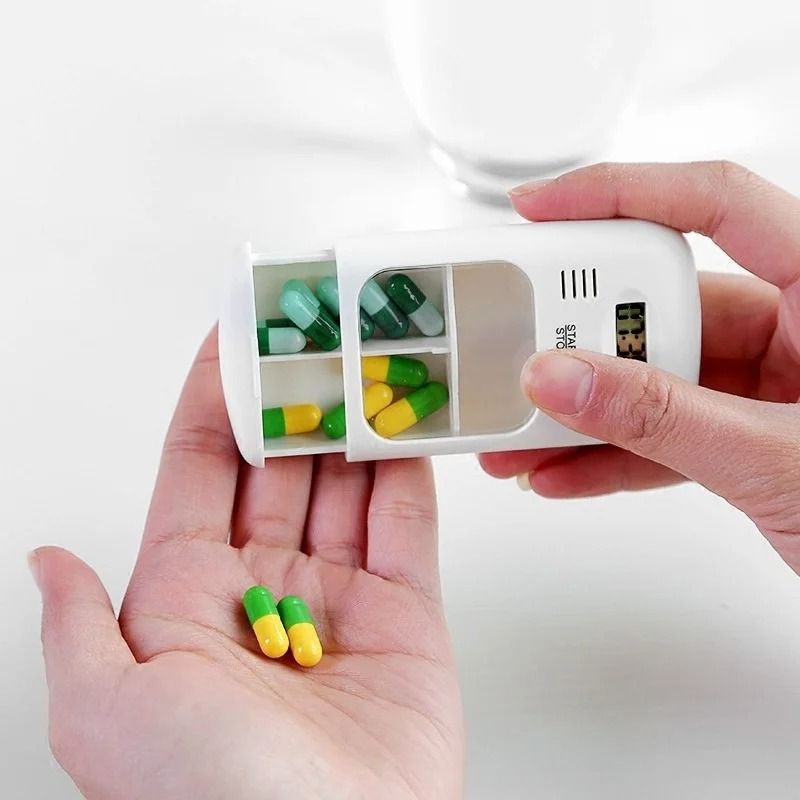 Mini Portable Pill Reminder Drug Alarm Timer Electronic Box Organizer With LED Display Medicine Cas 5