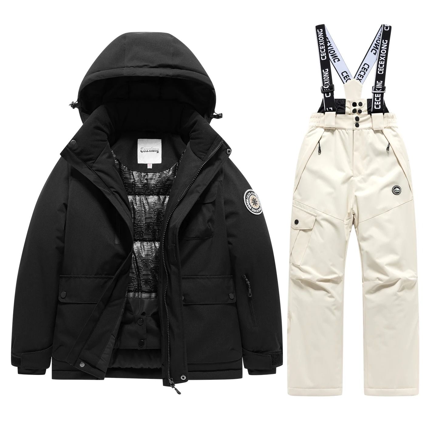 Kids Winter Ski Coat And Pants Set Waterproof Warm Snow Suit 9