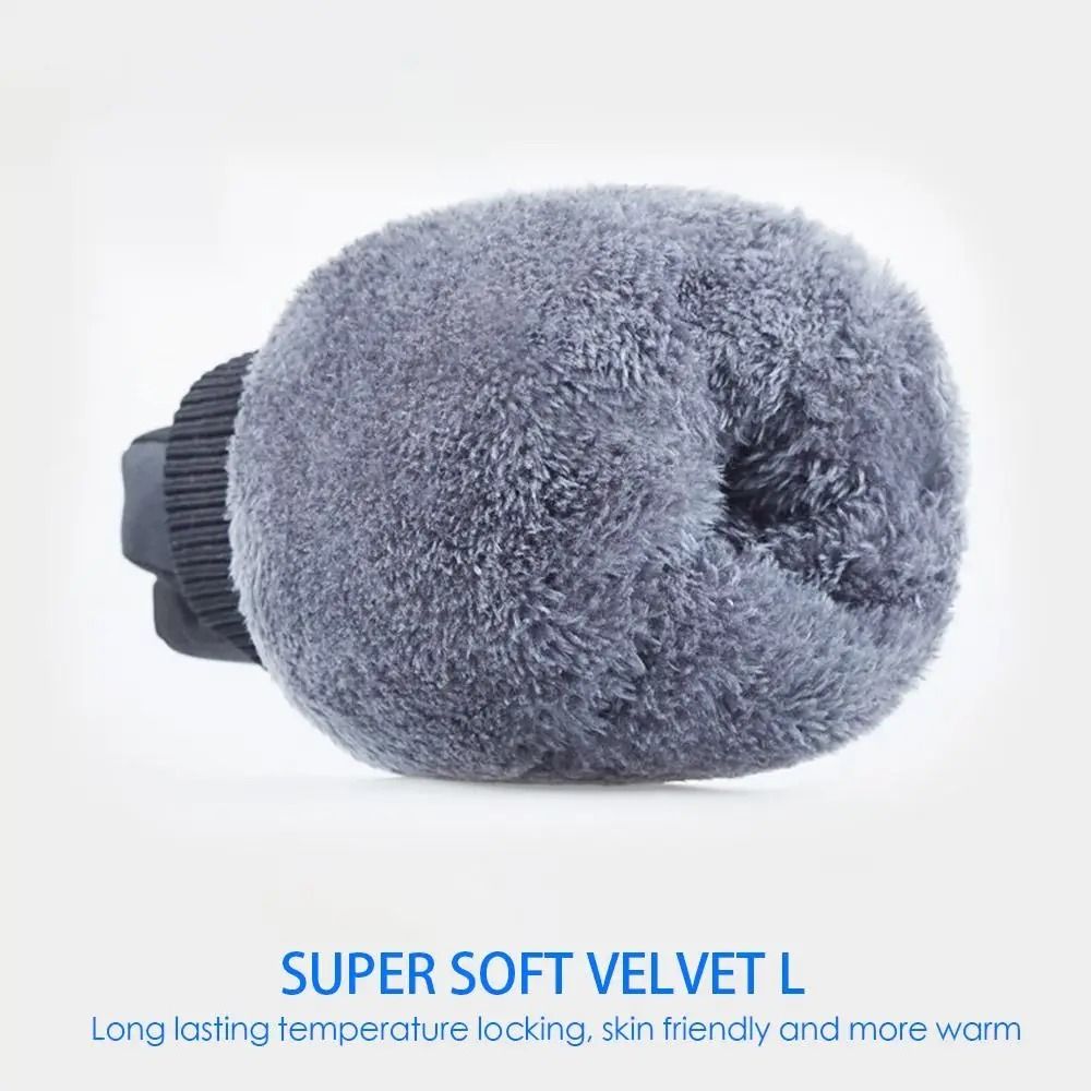 Winter PU Leather Ski Gloves Waterproof Touch Screen Warm Snow Gloves 3