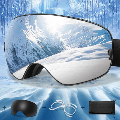 Outdoor UV400 Ski Goggles Anti Fog Snowboarding and Snowmobile Glasses