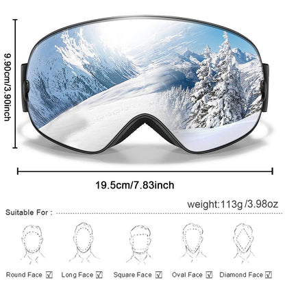 Outdoor UV400 Ski Goggles Anti Fog Snowboarding And Snowmobile Glasses 1