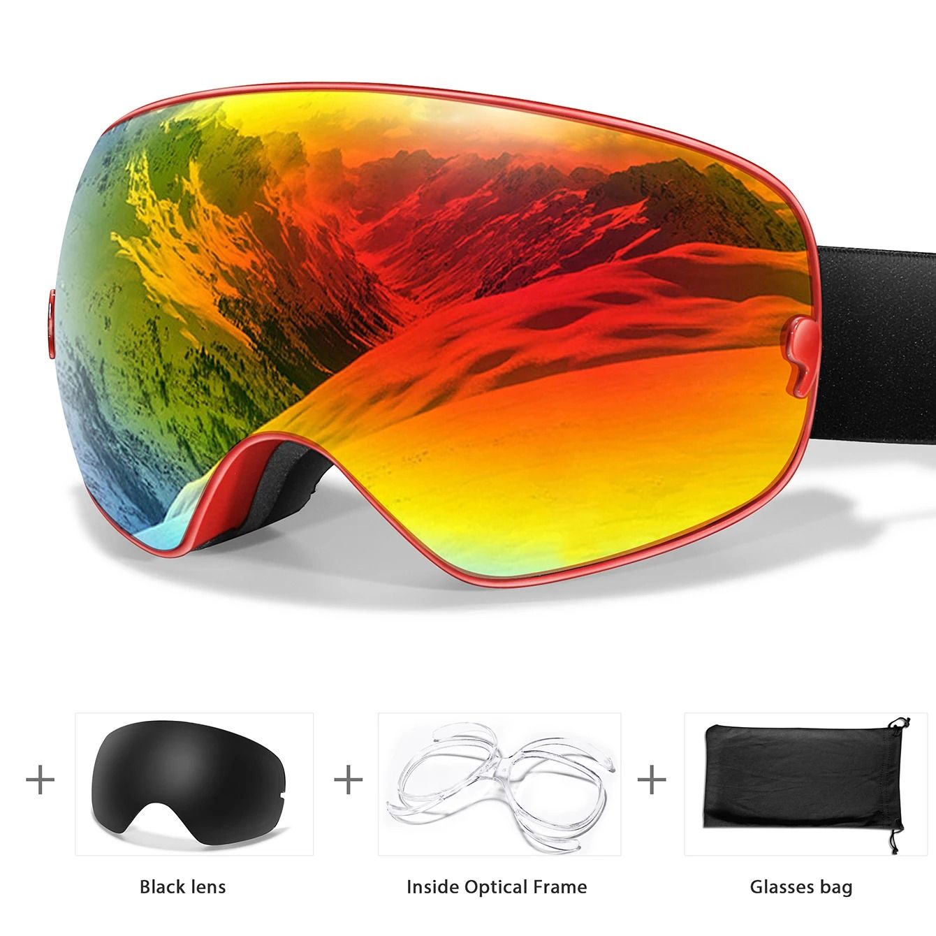Outdoor UV400 Ski Goggles Anti Fog Snowboarding And Snowmobile Glasses 12