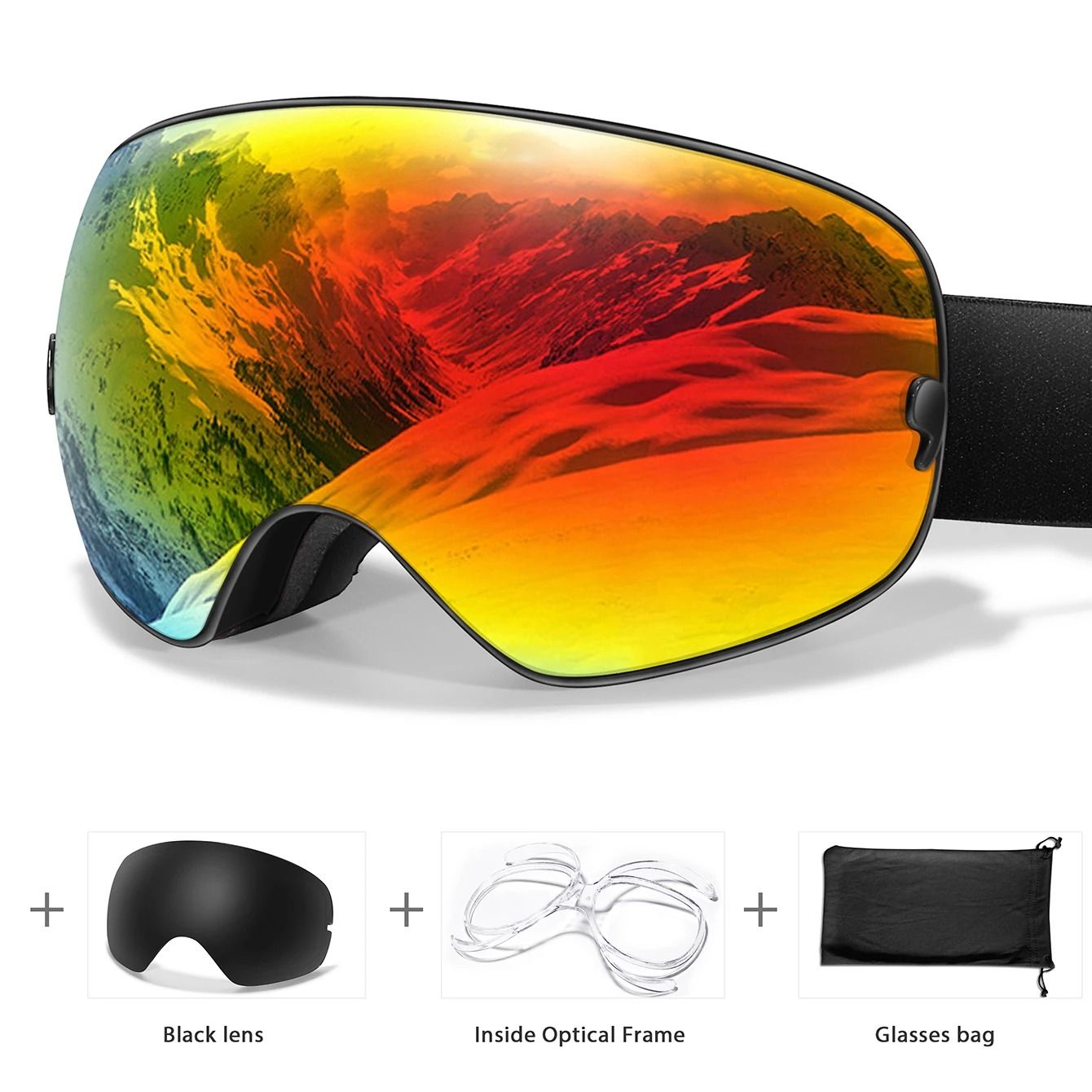 Outdoor UV400 Ski Goggles Anti Fog Snowboarding And Snowmobile Glasses 7