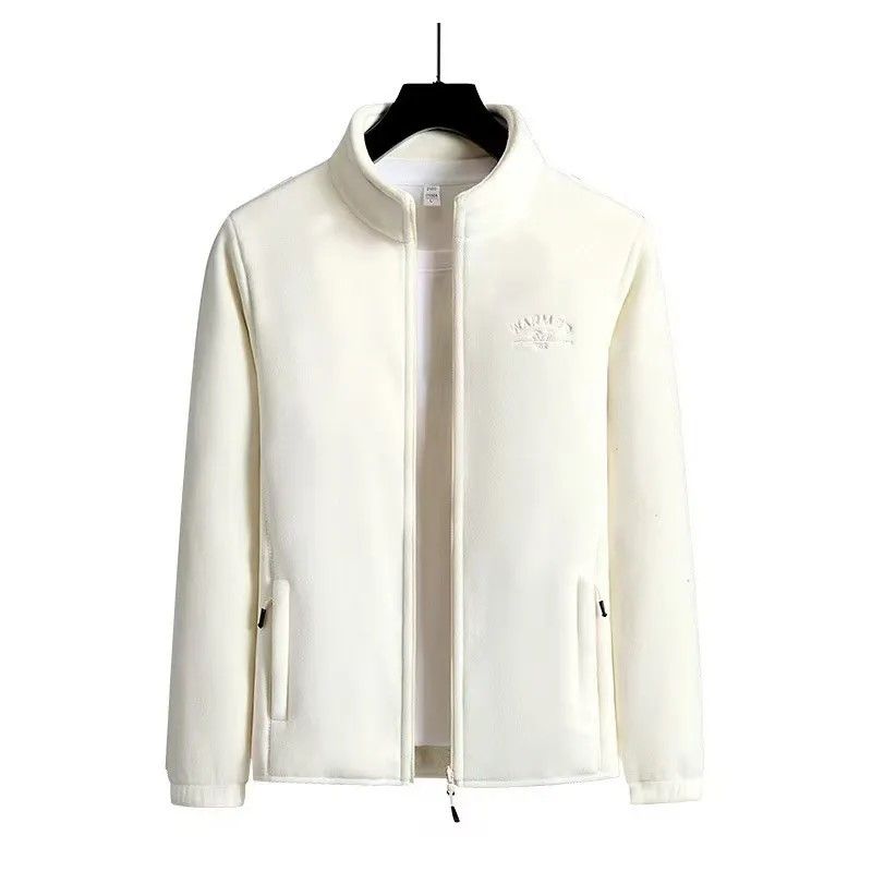 Winter Luxe Polar Fleece Letter Print Coat – Womens Loose Fit Wool-Liner Jacket
