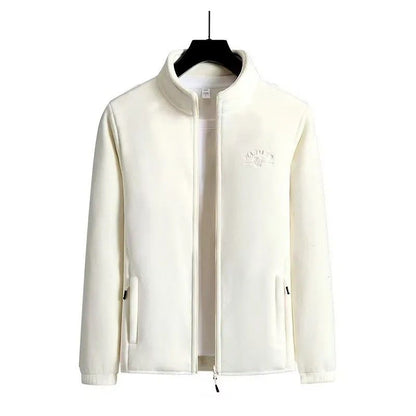 Winter Luxe Polar Fleece Letter Print Coat – Womens Loose Fit Wool-Liner Jacket