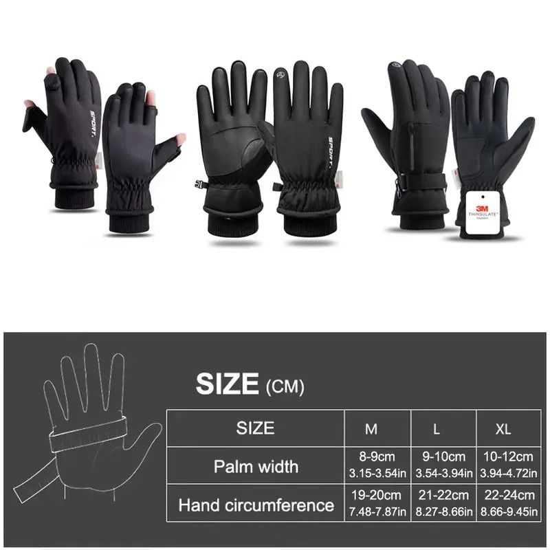 Waterproof Winter Cycling Gloves Thermal Touchscreen Outdoor Sports Gloves 1