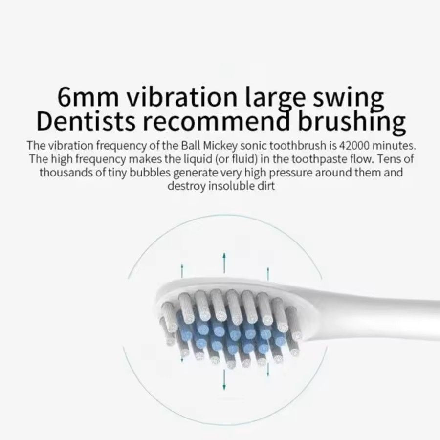 Ultrasonic Smart Sonic Electric Toothbrush Set  Adult Soft Brush Travel Kit 5