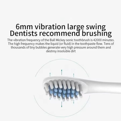 Ultrasonic Smart Sonic Electric Toothbrush Set  Adult Soft Brush Travel Kit 5