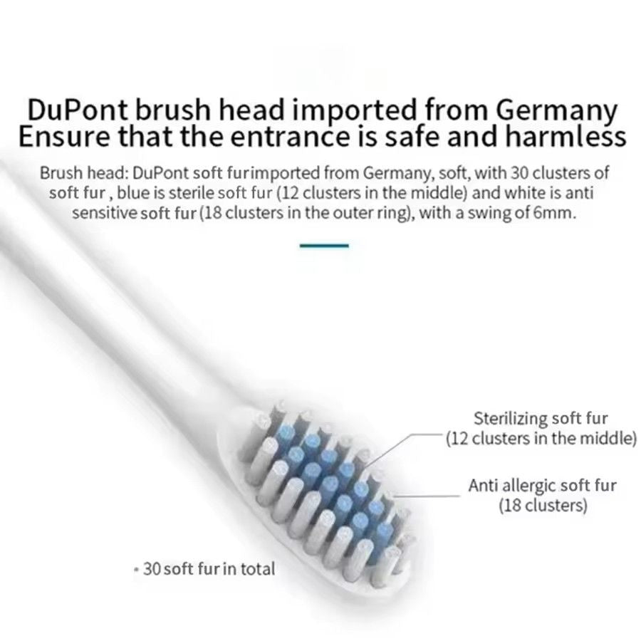 Ultrasonic Smart Sonic Electric Toothbrush Set  Adult Soft Brush Travel Kit 6
