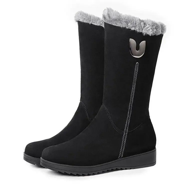 Luxury MidCalf Chunky Fur Winter Boots For Women 5