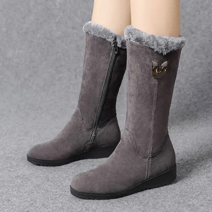 Luxury MidCalf Chunky Fur Winter Boots For Women 8