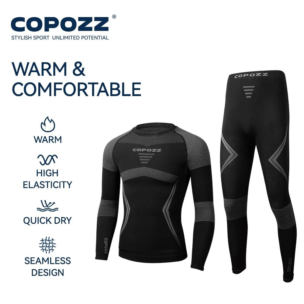 Thermal Ski Base Layer Set For Men And Women  Quick Dry Compression Top And Pants 4