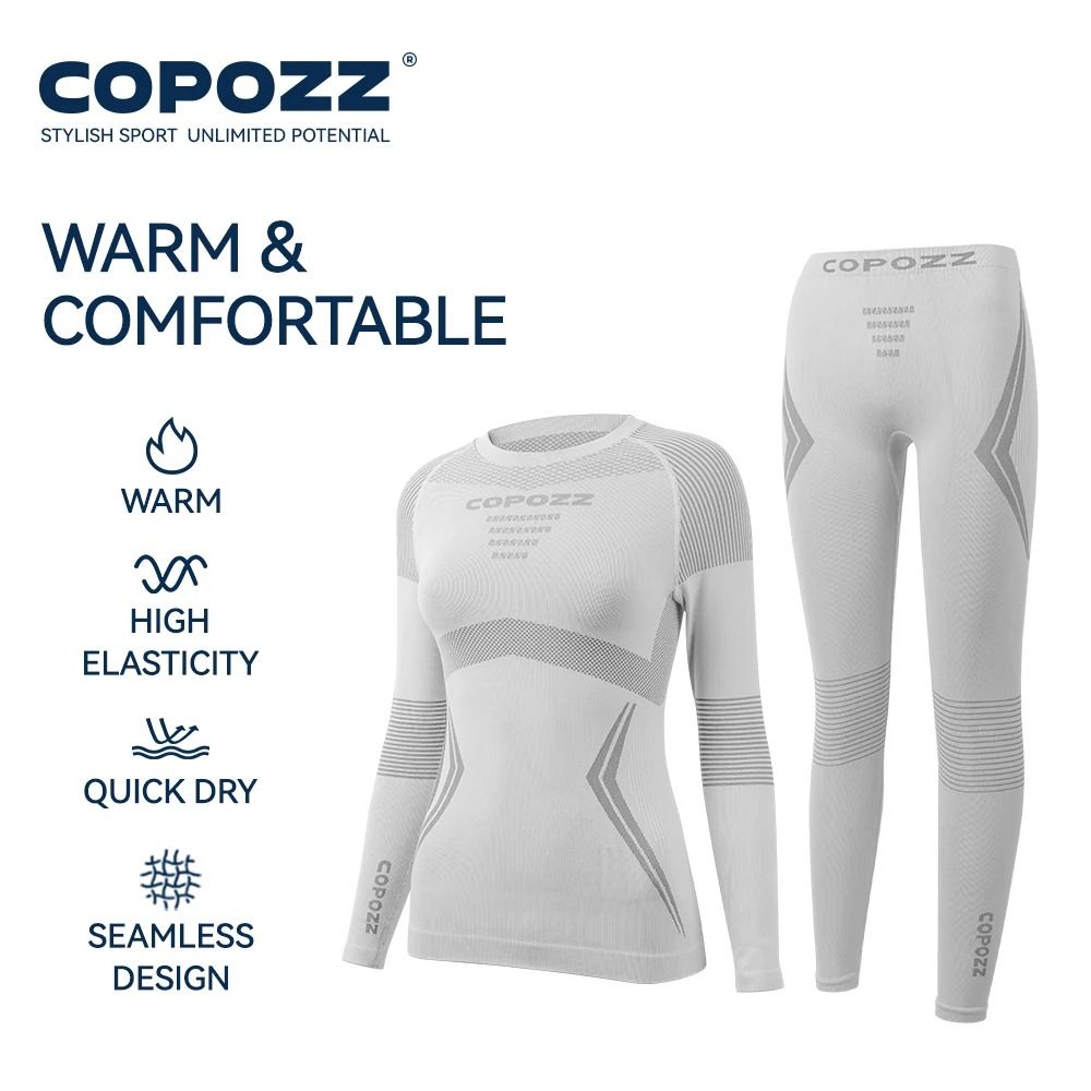Thermal Ski Base Layer Set For Men And Women  Quick Dry Compression Top And Pants 5