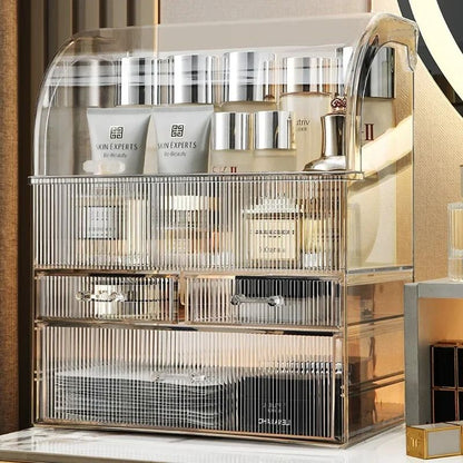 Large Drawer Acrylic Makeup Organizer With Lid – Dustproof Cosmetic & Perfume Storage Box