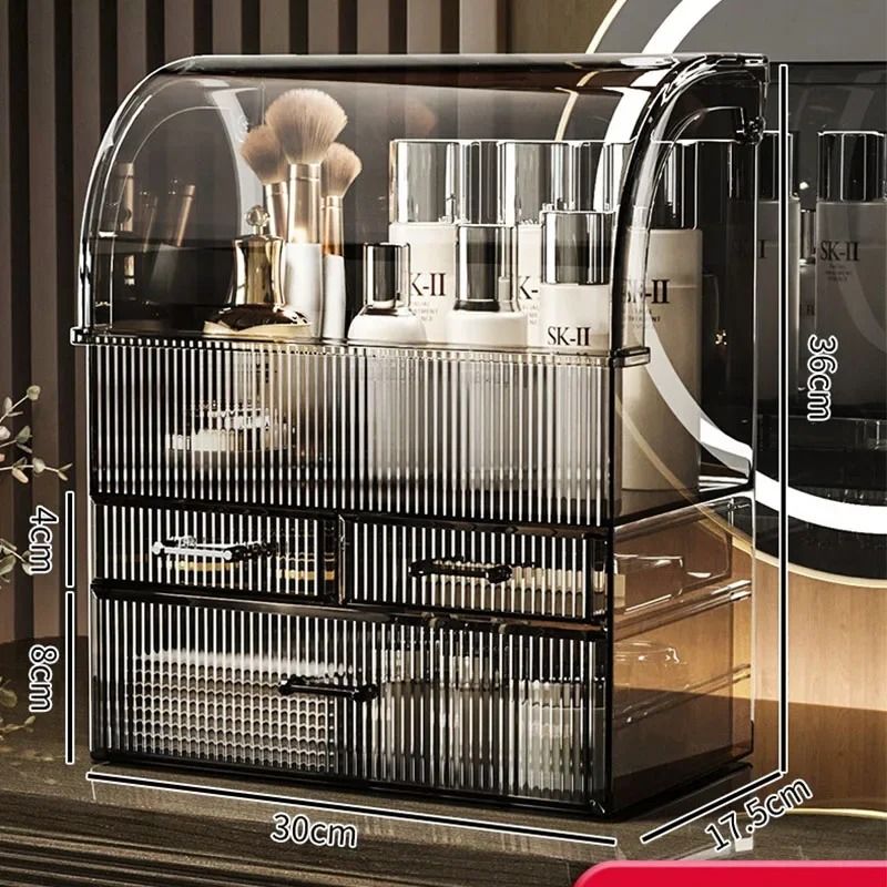 Large Drawer Acrylic Makeup Organizer With Lid  Dustproof Cosmetic  Perfume Storage Box 9