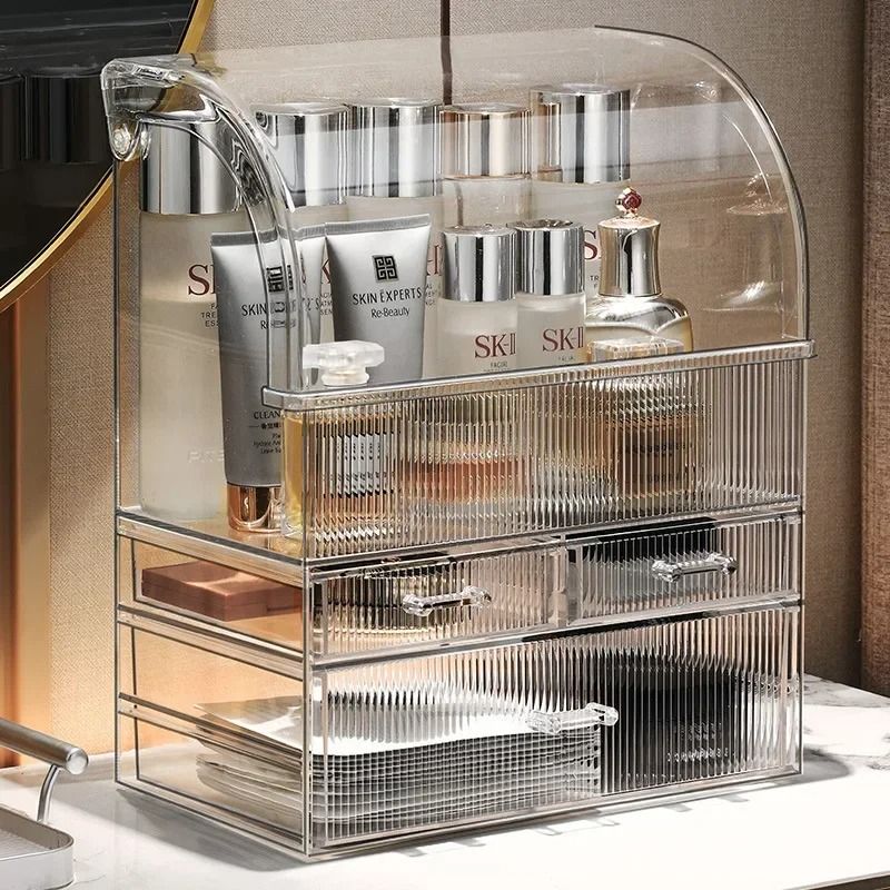Large Drawer Acrylic Makeup Organizer With Lid  Dustproof Cosmetic  Perfume Storage Box 1