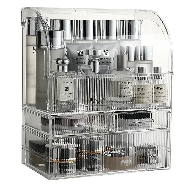 Large Drawer Acrylic Makeup Organizer With Lid  Dustproof Cosmetic  Perfume Storage Box 3