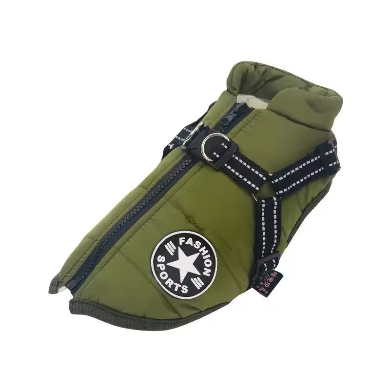 WinterWarm Waterproof Dog Coat With Integrated Safety Harness 1