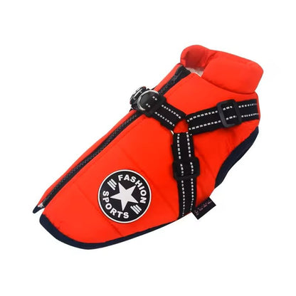 WinterWarm Waterproof Dog Coat With Integrated Safety Harness 2