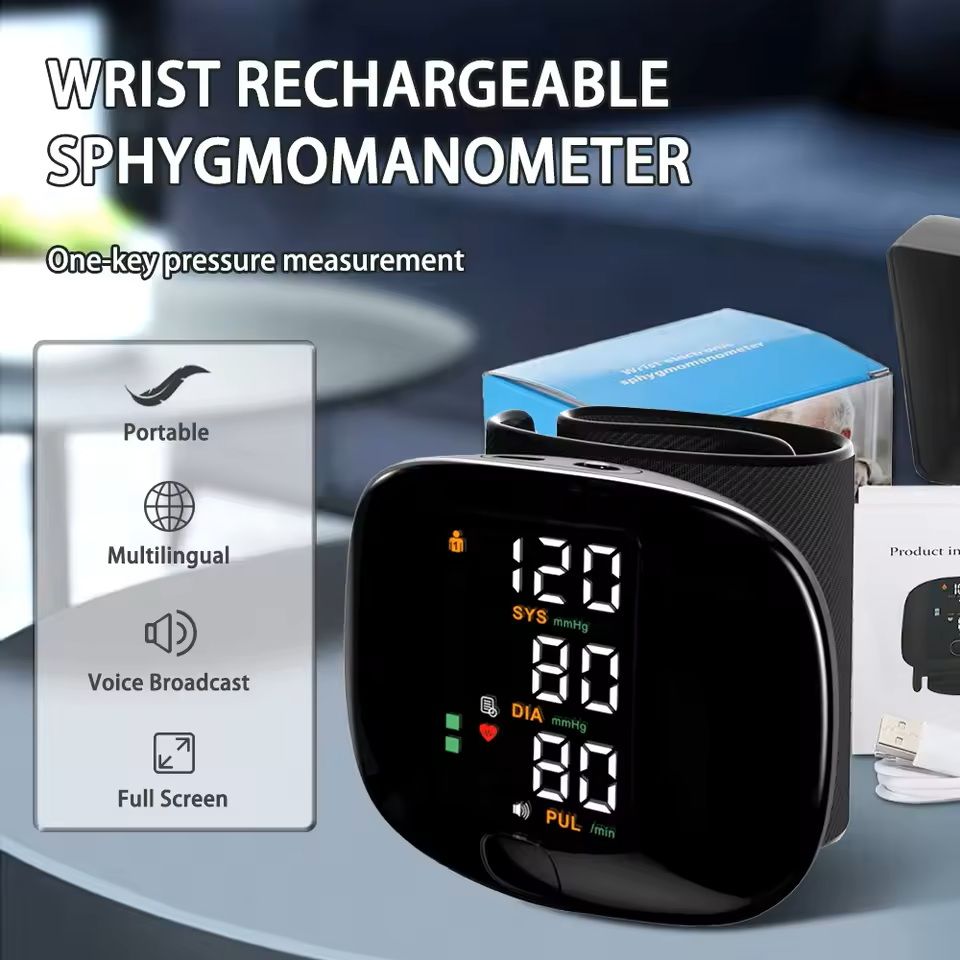 RechargePro Automatic VoiceEnabled Wrist Blood Pressure  Heart Rate Monitor 1