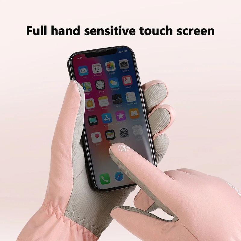 Winter Thermal Ski Gloves For Couples Touchscreen Waterproof Non Slip Snow Gloves 2