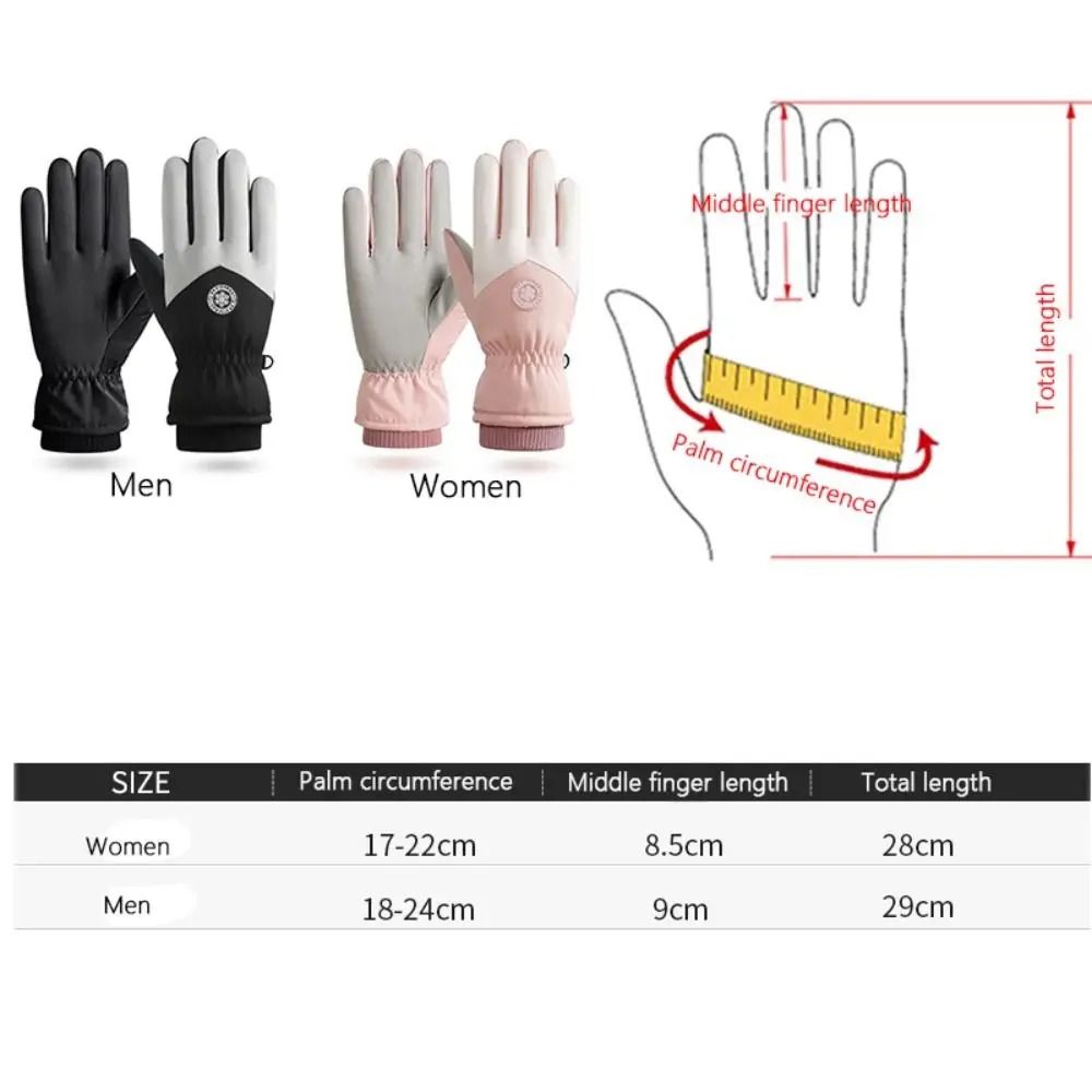 Winter Thermal Ski Gloves For Couples Touchscreen Waterproof Non Slip Snow Gloves 5