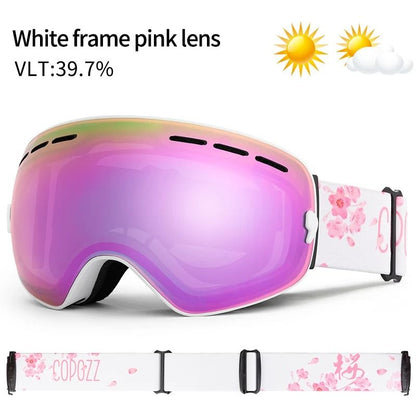 Anti Fog Ski Goggles Double Layer UV400 Wide View Snowboard Mask For Men And Women 16