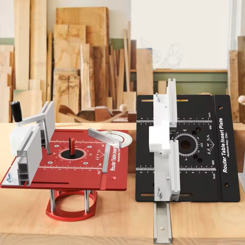 New Router Table Insert Plate Set with Router Lifts – for woodworking slotting, trimming, chamfering