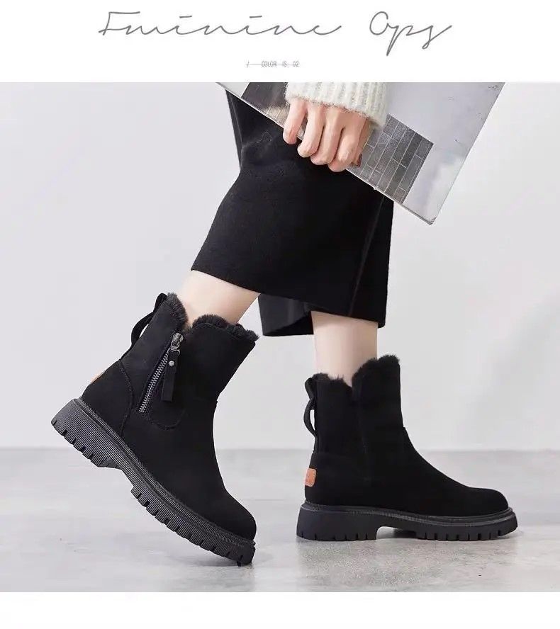 Winter Elevate Platform Snow Boots Plush MidTube Warm Velvet Women Fashion Booties 5