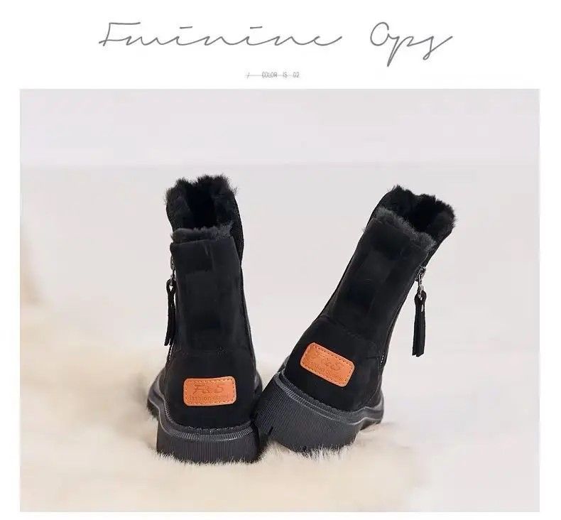 Winter Elevate Platform Snow Boots Plush MidTube Warm Velvet Women Fashion Booties 7