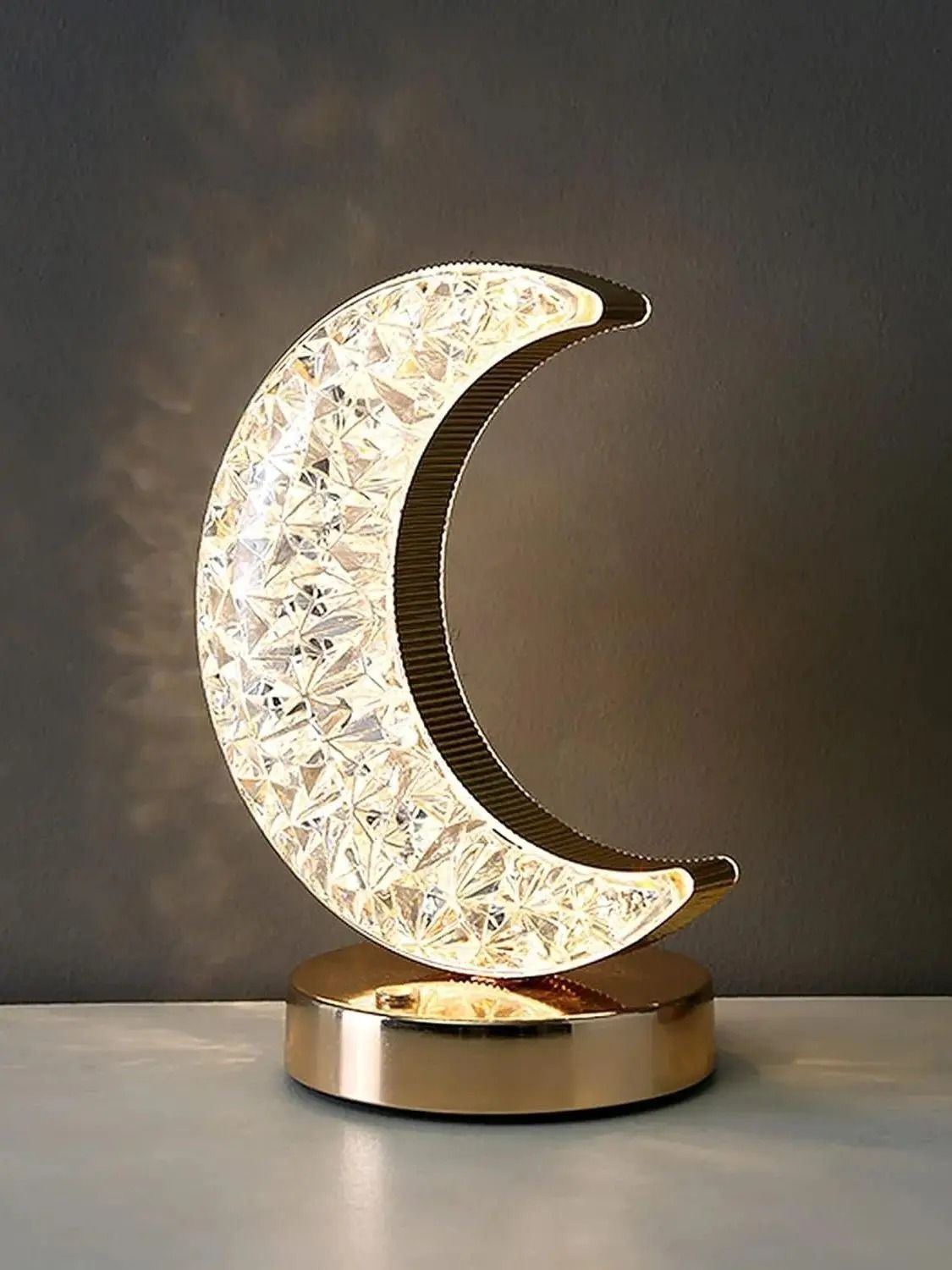Bedroom Crystal Touch Dimming Night Light USB Bedside LED Ambient Table Moon Lamp 1