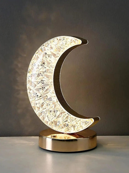 Bedroom Crystal Touch Dimming Night Light USB Bedside LED Ambient Table Moon Lamp 1