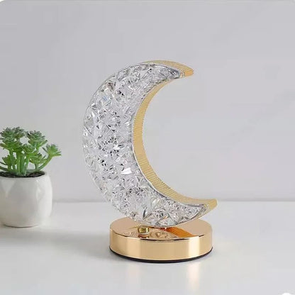 Bedroom Crystal Touch Dimming Night Light USB Bedside LED Ambient Table Moon Lamp 5