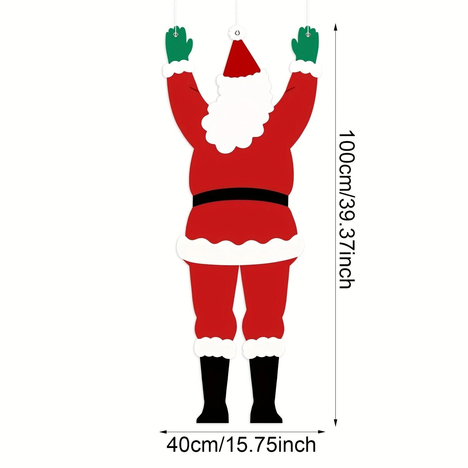 Santa Claus Climbing Wall Hanging Decoration Christmas Outdoor Ornament Polyester Holiday Decor 2