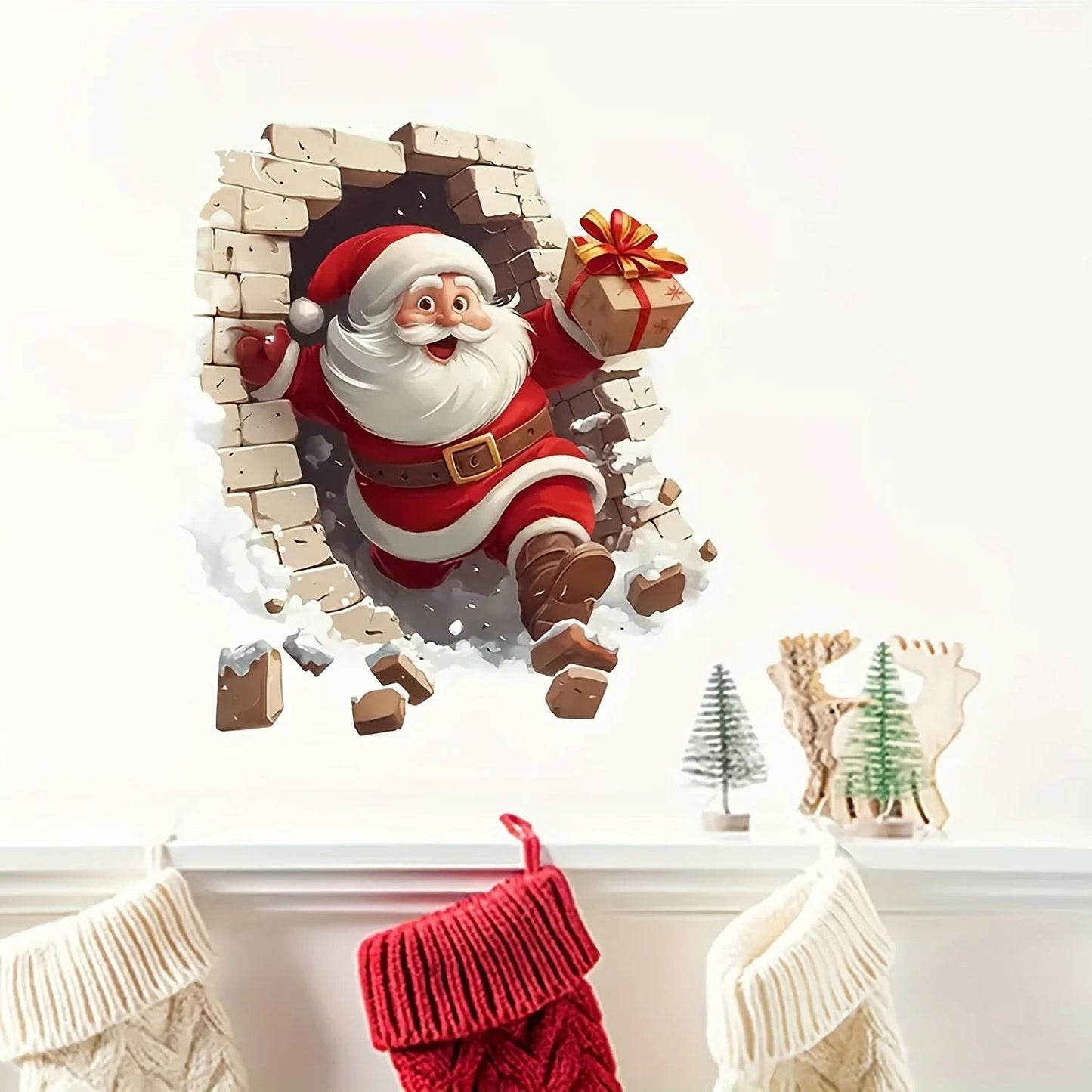 Santa Claus Wall Sticker Self Adhesive Vinyl Christmas Decoration For Living Room Bedroom And Windo 5