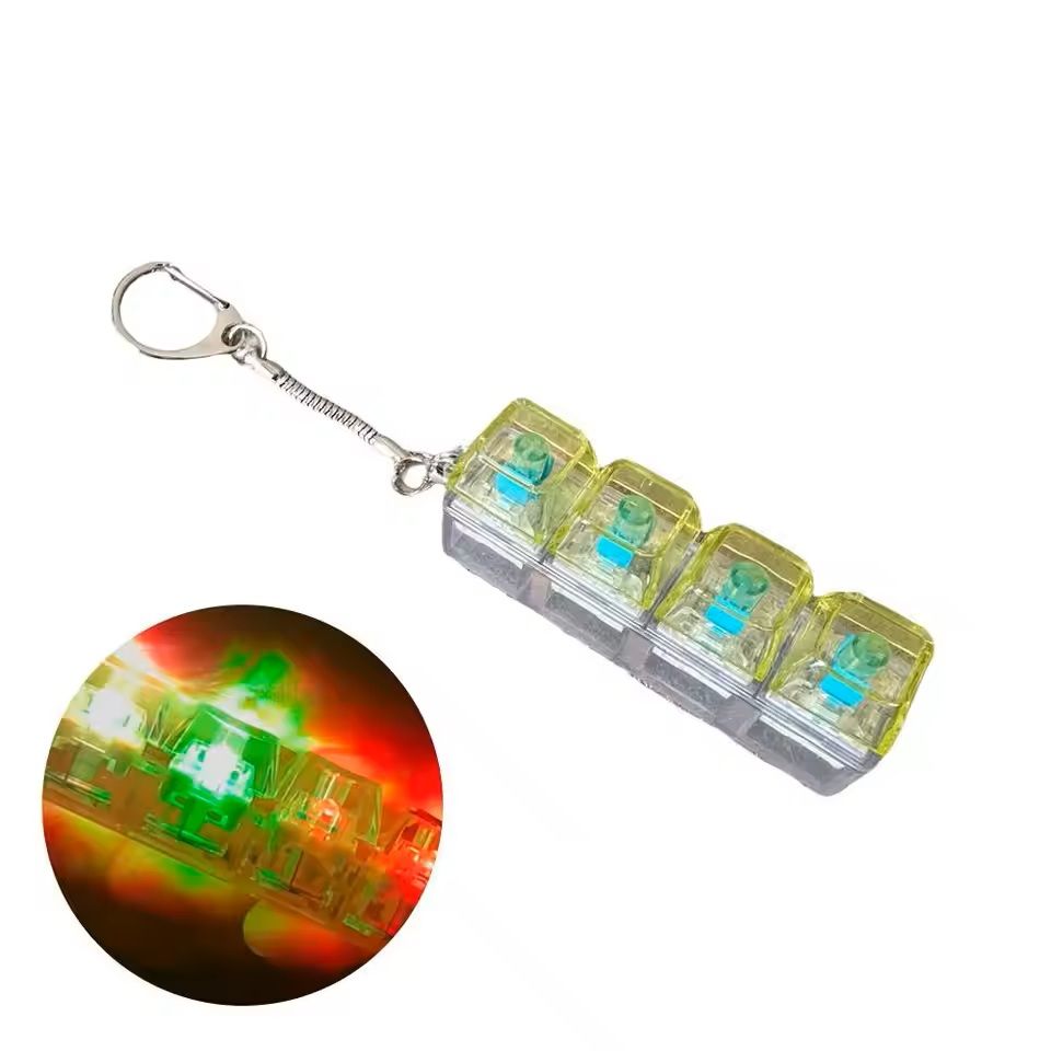 LED Crystal Keycap Keychain Fidget Toy For Stress Relief 3