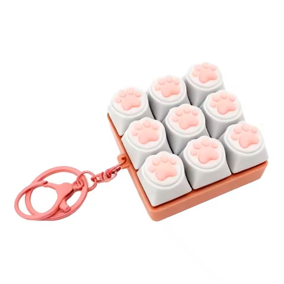 LED Crystal Keycap Keychain Fidget Toy For Stress Relief 7