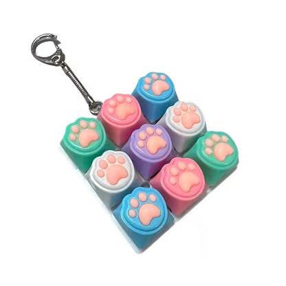 LED Crystal Keycap Keychain Fidget Toy For Stress Relief 9