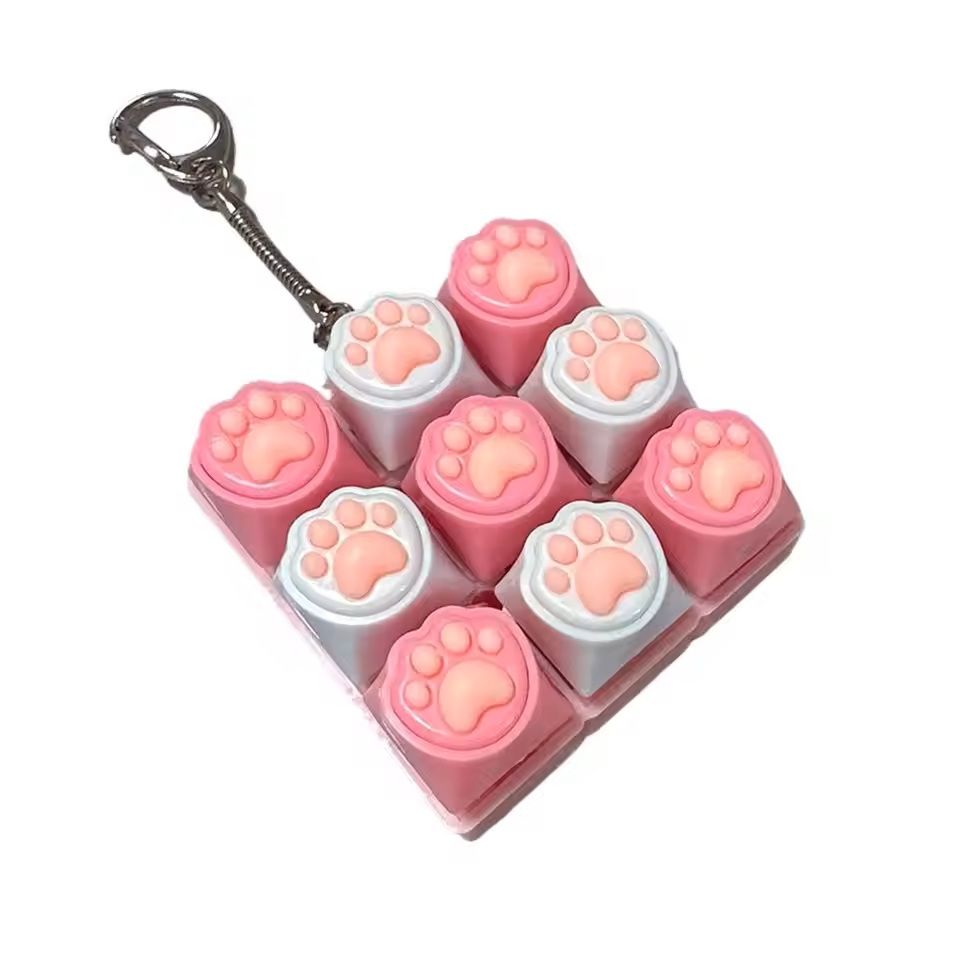 LED Crystal Keycap Keychain Fidget Toy For Stress Relief 12