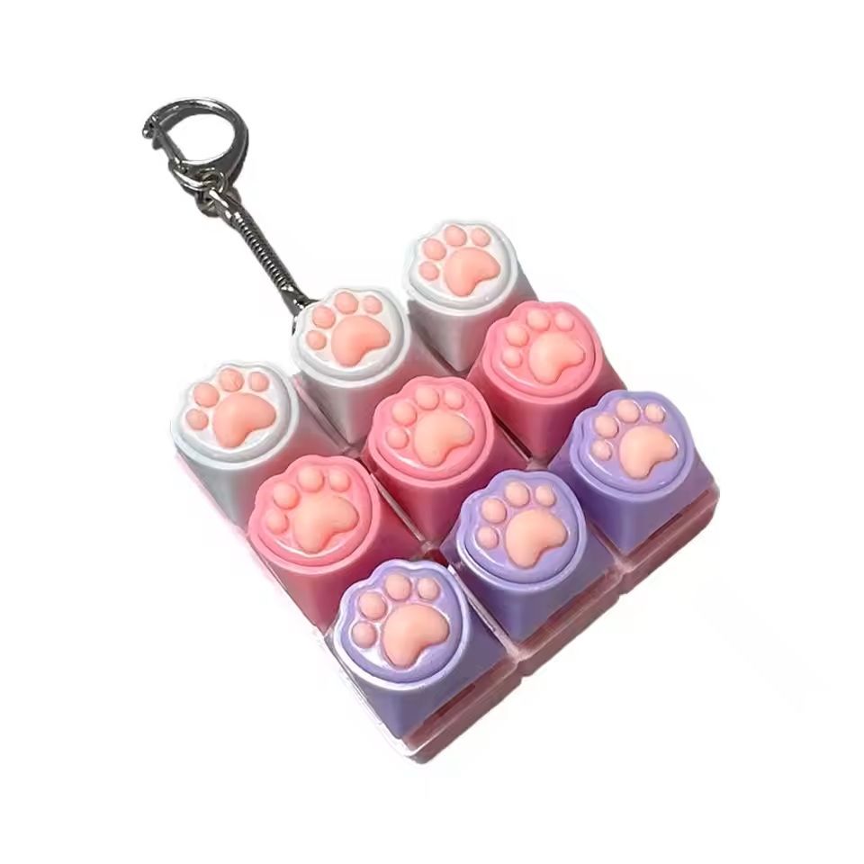 LED Crystal Keycap Keychain Fidget Toy For Stress Relief 15