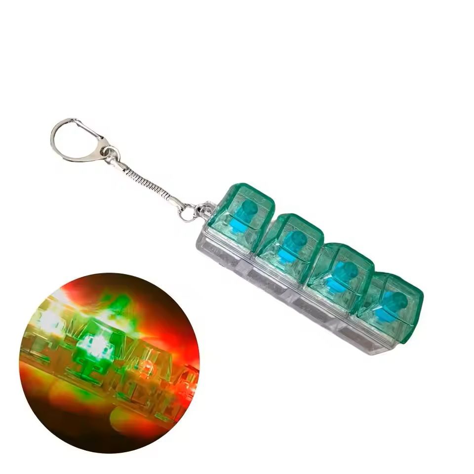 LED Crystal Keycap Keychain Fidget Toy For Stress Relief 18
