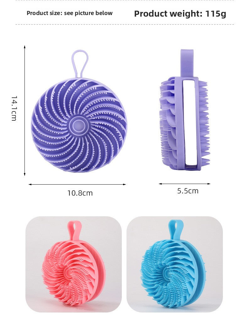 Painless Bath Artifact Silicone Double Sided Bath Brush Two In One Shampoo And Massage Brush 4