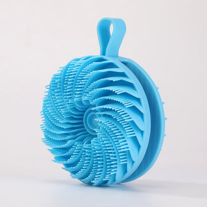 Painless Bath Artifact, Silicone Double Sided Bath Brush, Two In One Shampoo and Massage Brush