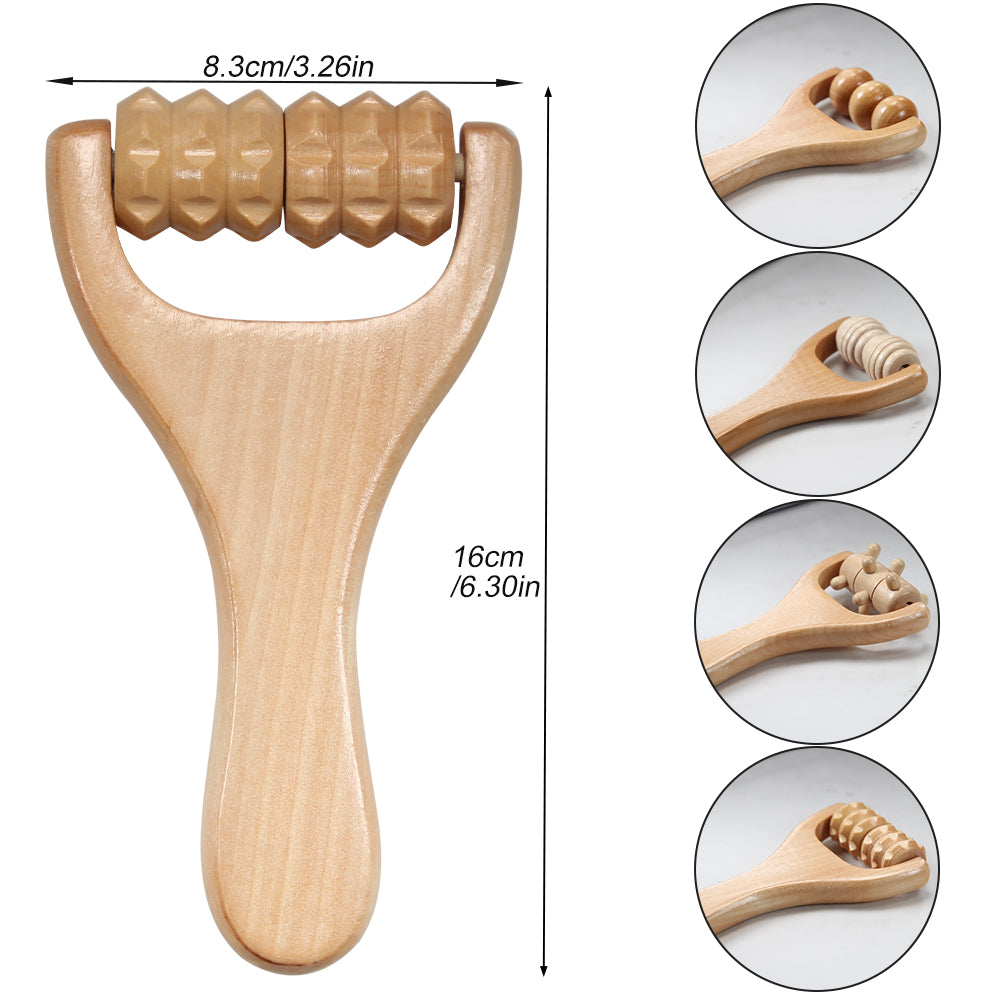 Instantly Self Massage Waist Wooden Massage Roller Thigh Legs Hands Massager Full Body Roller Tool  2