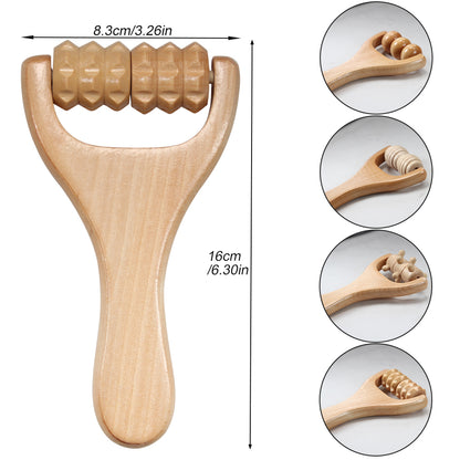 Instantly Self Massage Waist Wooden Massage Roller Thigh Legs Hands Massager Full Body Roller Tool  2