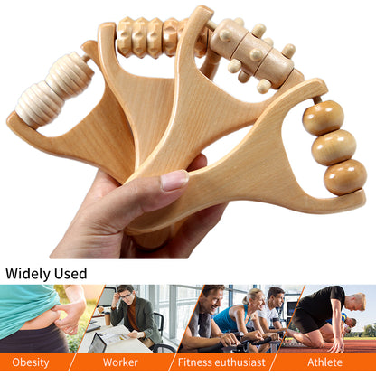 Instantly Self Massage Waist Wooden Massage Roller Thigh Legs Hands Massager Full Body Roller Tool  5