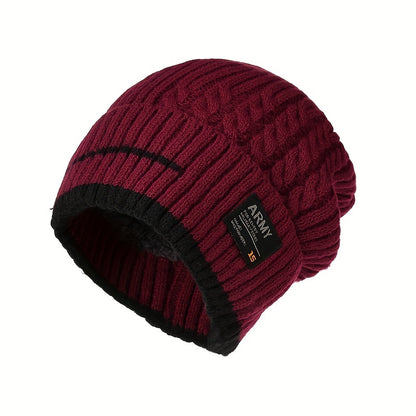 Knitted Hat Winter Cap Beanie Women Thick Bonnet Hats Skullies Winter Beanie Hat For Men 6