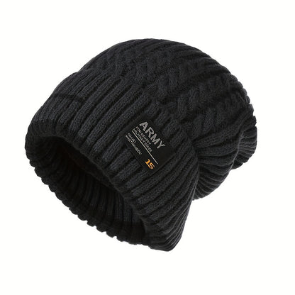 Knitted Hat Winter Cap Beanie Women Thick Bonnet Hats Skullies Winter Beanie Hat For Men 9